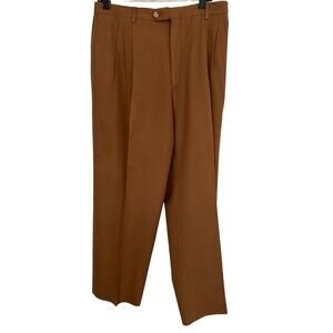 Mino Lombardi Mens Size 36x30 Tan Solid Suit Dress Pants MADE IN ITALY